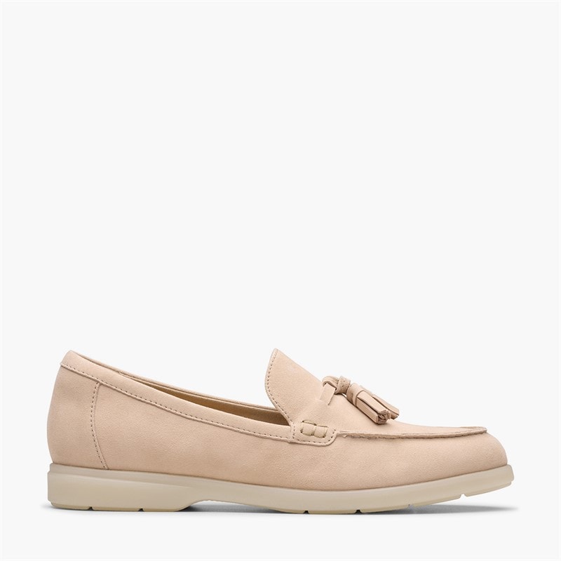 Clarks Womens Narini Edge Loafers Sand Suede