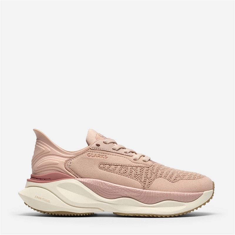 Clarks Womens Pace Trainers Pink Combi