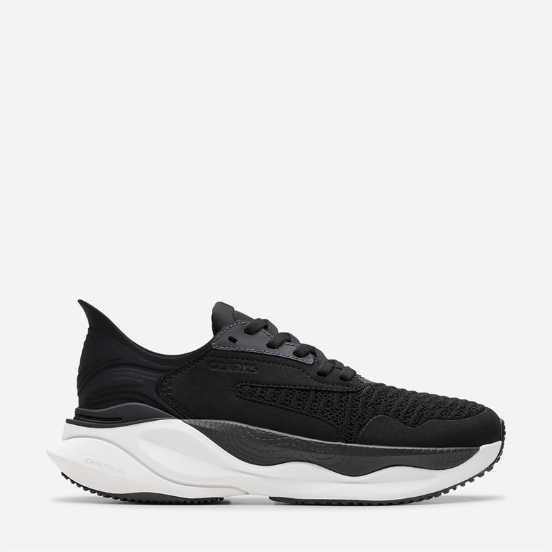 Clarks Womens Pace Trainers Black/White