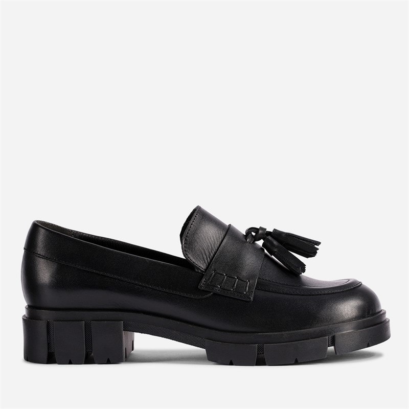 Clarks Womens Teala Loafers Black Leather