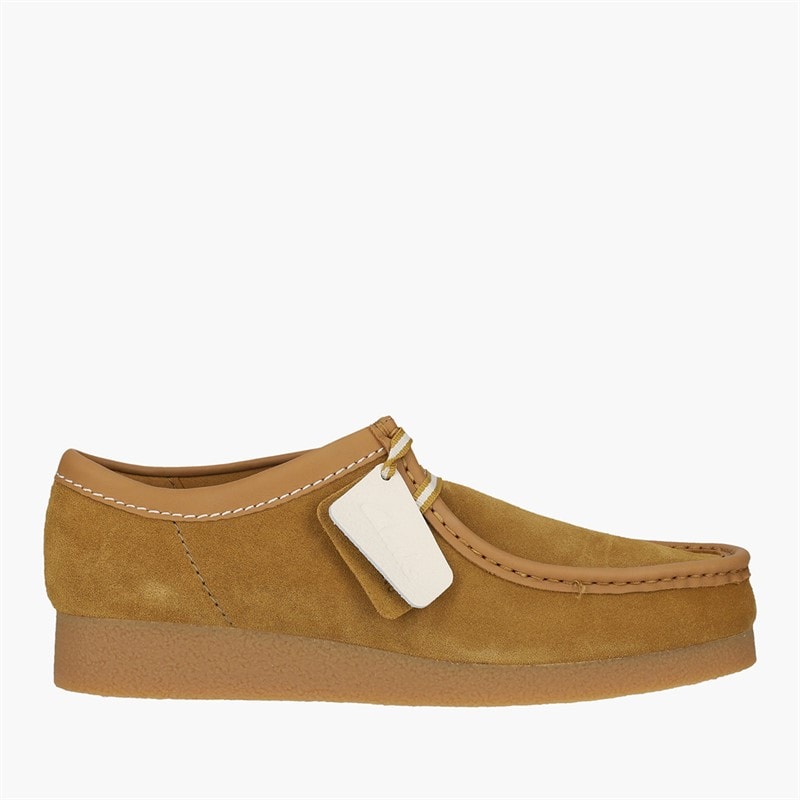 Clarks Mens Premium Wallabee Evo G Shoes Ochre Suede