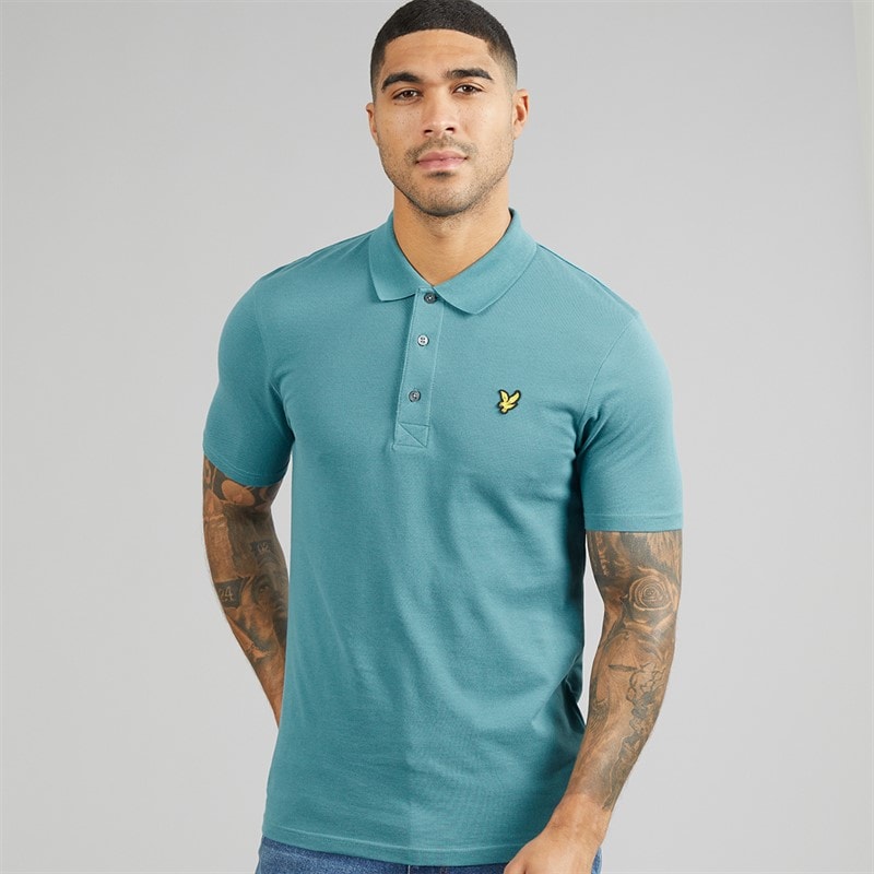 Lyle And Scott Vintage Mens Polo Shirt Blue Storm