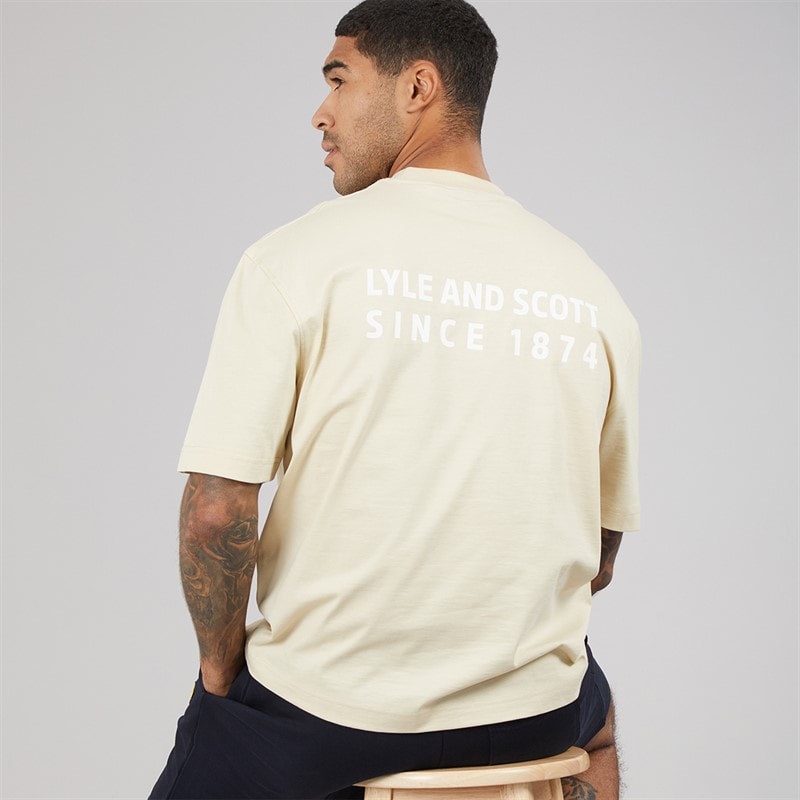 Lyle And Scott Vintage Mens Oversized 1874 T-Shirt Cloud
