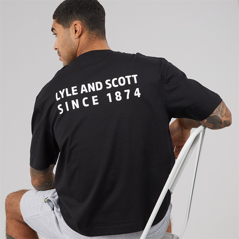 Lyle And Scott Vintage Mens Oversized 1874 T-Shirt Jet Black