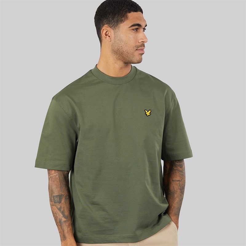 Lyle And Scott Vintage Mens Oversized 1874 T-Shirt Cactus Green