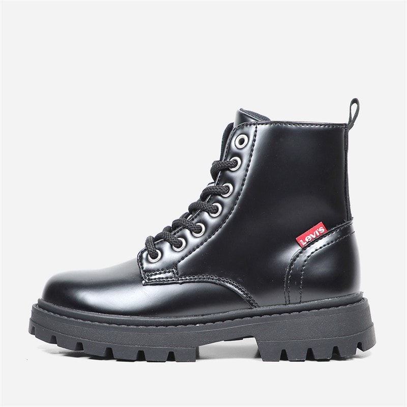 Levi's Junior Pasadena Refresh Boots Black Shiny 2459
