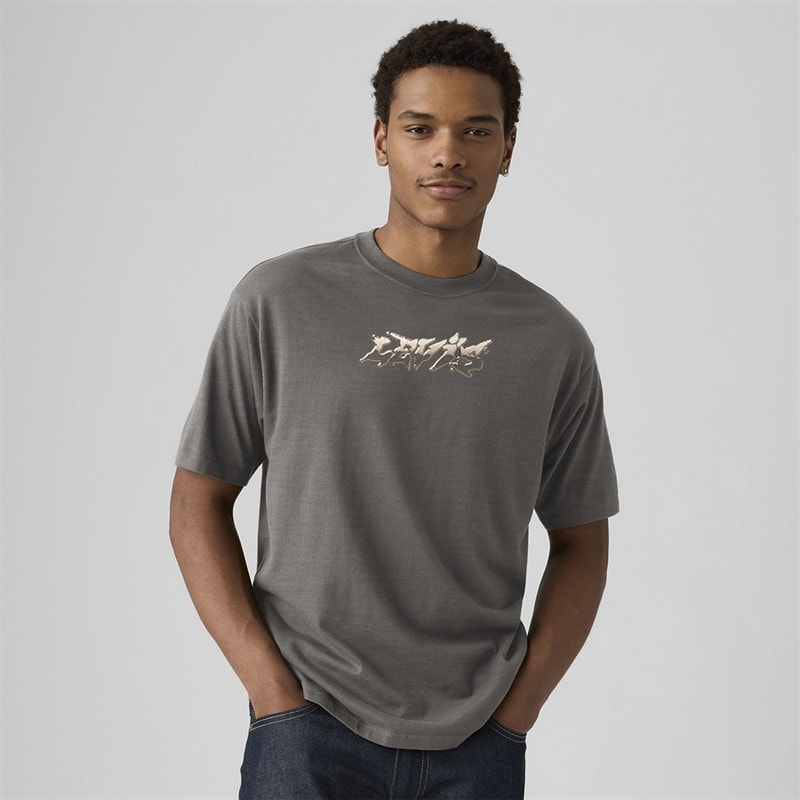Levi's Mens Vintage Fit Graphic T-Shirt Copper Levis Smoked Pearl