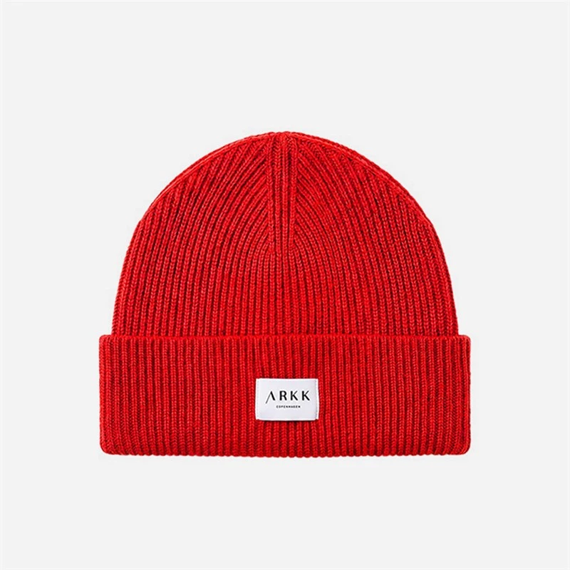 ARKK Copenhagen Signature Cuffed Beanie Fiery Red