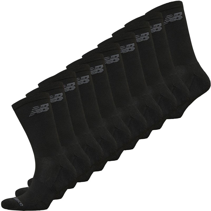 New Balance Ten Pack Cushioned Crew Socks Black