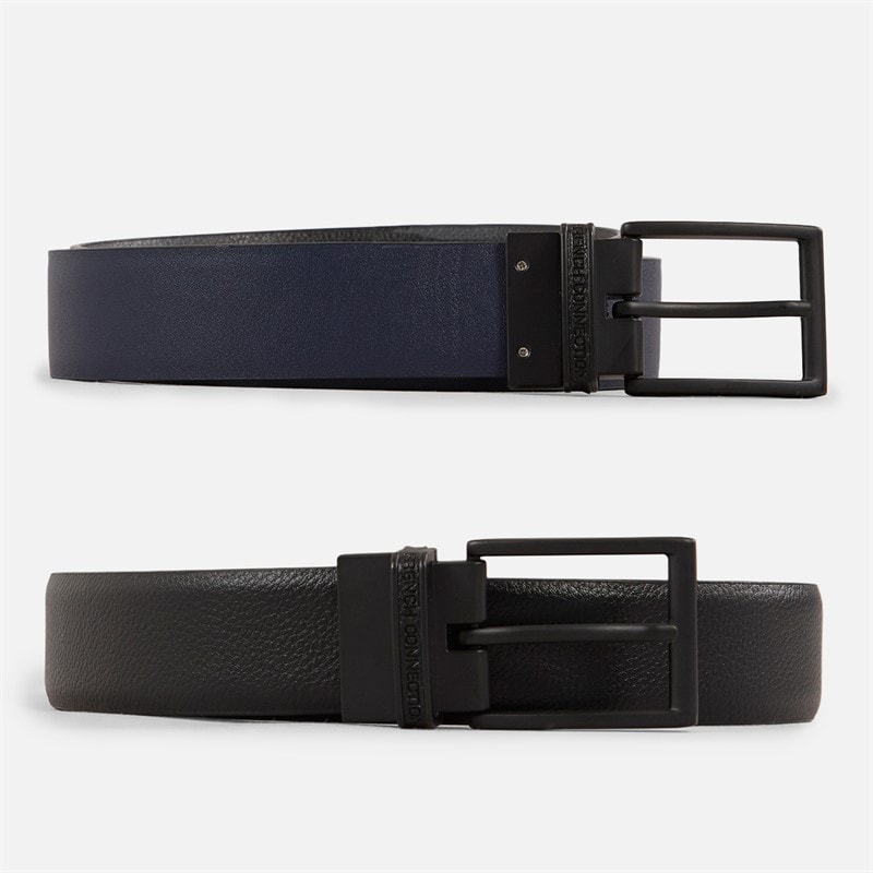 French Connection Mens Reversible Belt Black/Marine