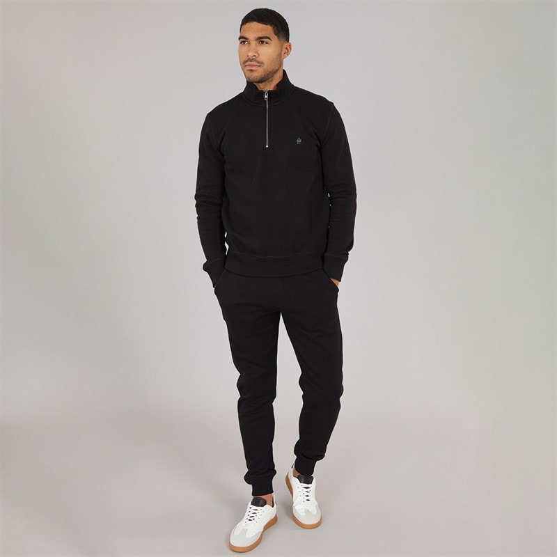 French Connection Mens FC 1/2 Zip Tracksuit Black