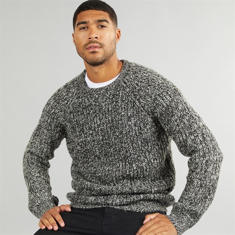 French Connection Mens Space Triple Twist Jumper Black/Barley