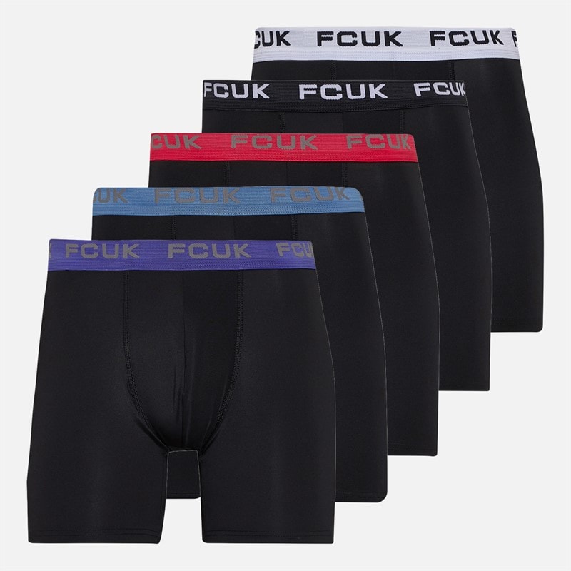 French Connection Mens Five Pack FCUK Performance Boxers