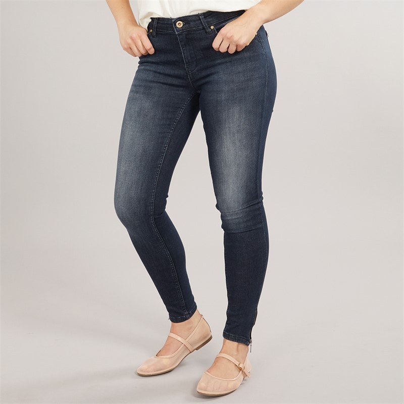 Only Womens Kendell Ankle Grazer Skinny Jeans Dark Blue Denim