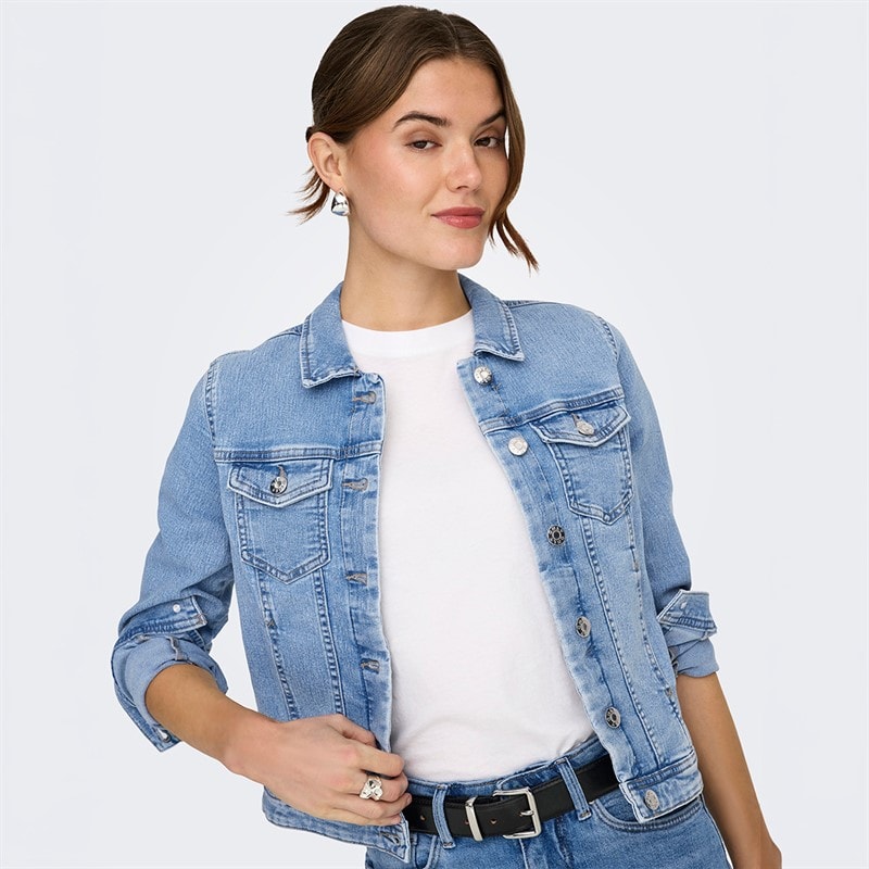 Only Womens Denim Jacket Light Blue Denim