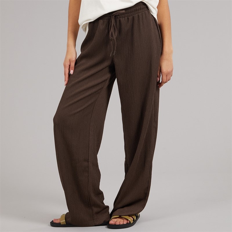 Only Womens Wide Leg Trousers Chocolate Brown