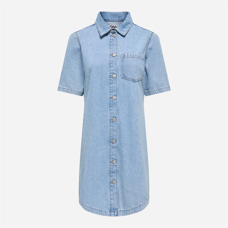 Only Womens Denim Dress Light Blue Denim