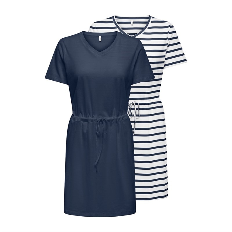Only Womens Two Pack Jersey Dresses Navy Blazer