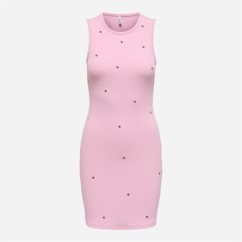 Only Womens Wilma Ribbed Dress Bleached Mauve