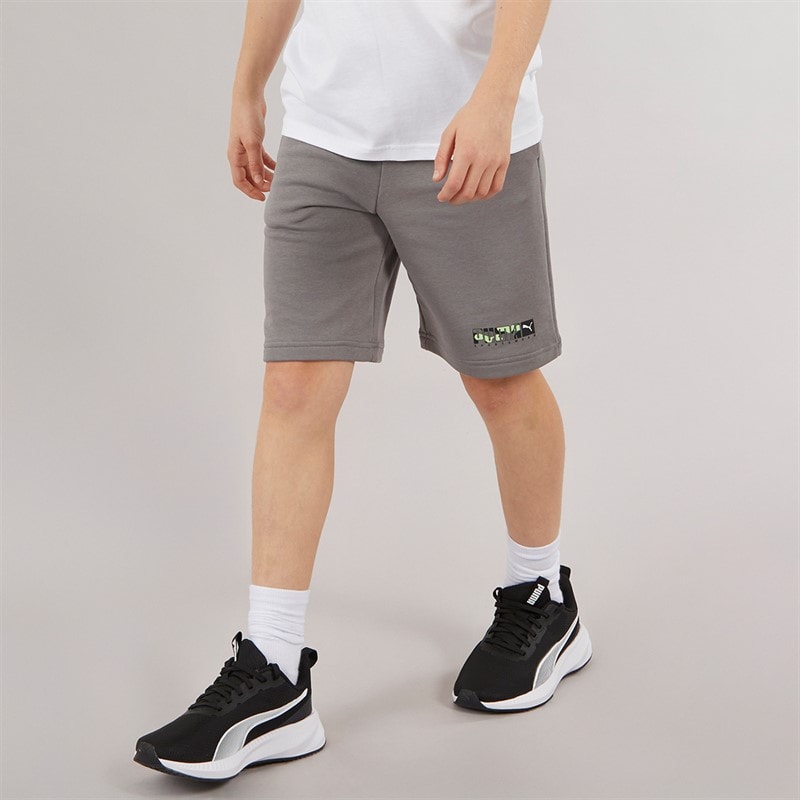 Puma Boys Graphic Camo Shorts Cast Iron