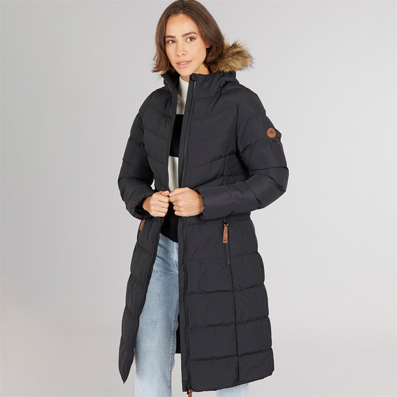 Trespass Womens Audrey Waterproof Padded Hooded Coat Black