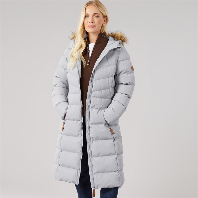 Trespass Womens Audrey Waterproof Padded Hooded Coat Platinum