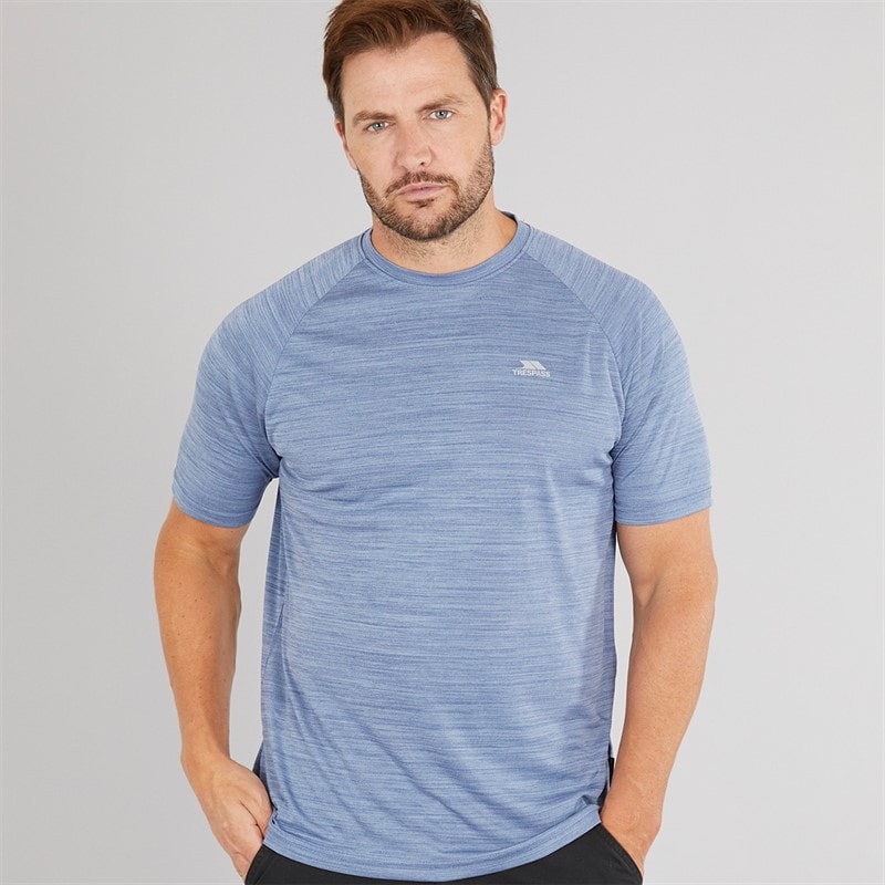 Trespass Mens Leecana Tech T-Shirt Denim Blue Marl
