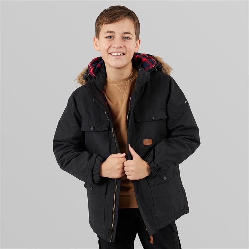 Trespass Junior Boys Upsider Insulated Waterproof Parka Black