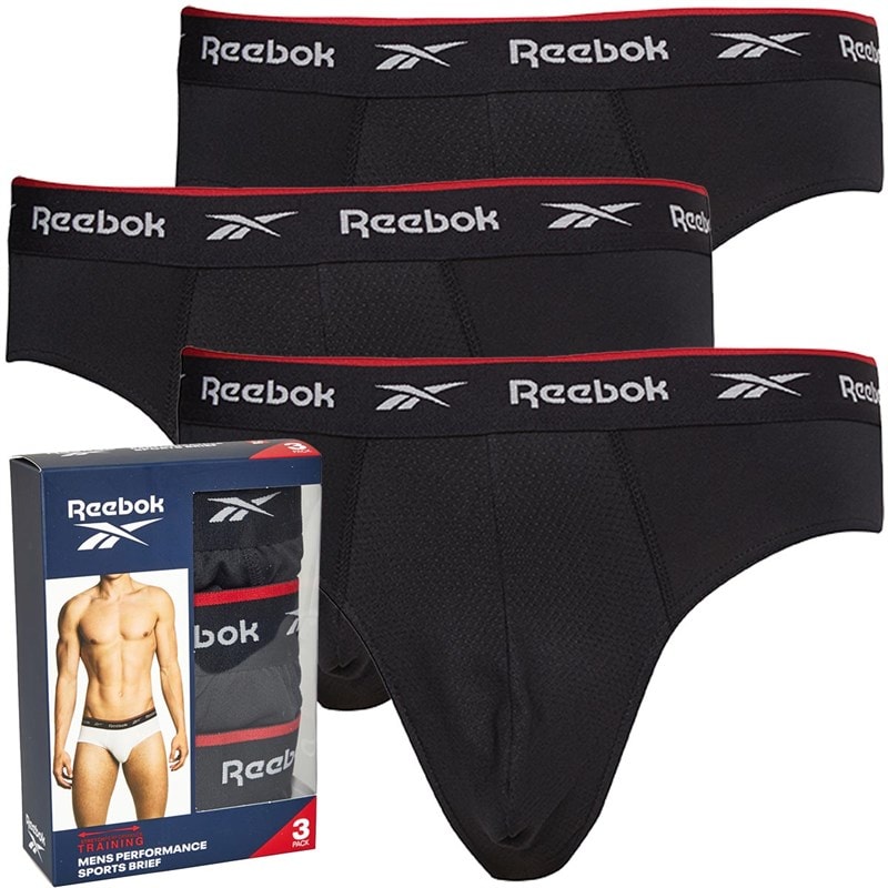 Reebok Mens Wiggins Performance Three Pack Briefs Black