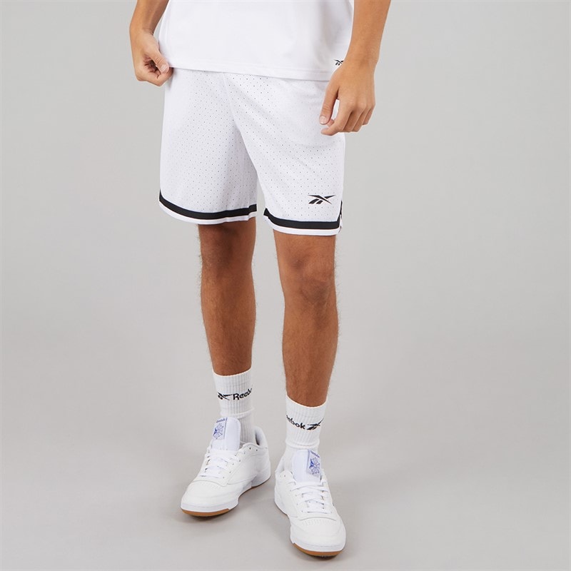 Reebok Mens Reebok Basketball 7 Inch Transition Shorts White