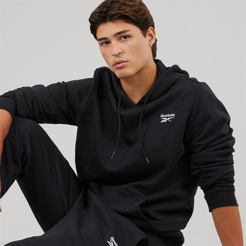 Reebok Mens Reebok Identity Small Logo Fleece Hoodie Black