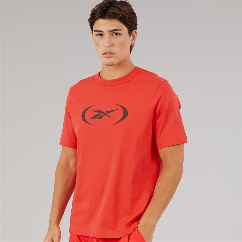 Reebok Mens Reebok Basketball T-Shirt Energy Red
