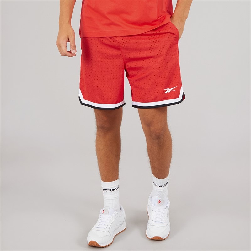 Reebok Mens Reebok Basketball 7 Inch Transition Shorts Energy Red/White