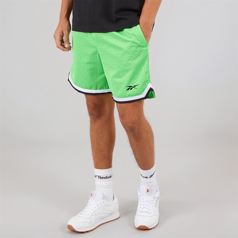 Reebok Mens Reebok Basketball 7 Inch Transition Shorts Solar Lime