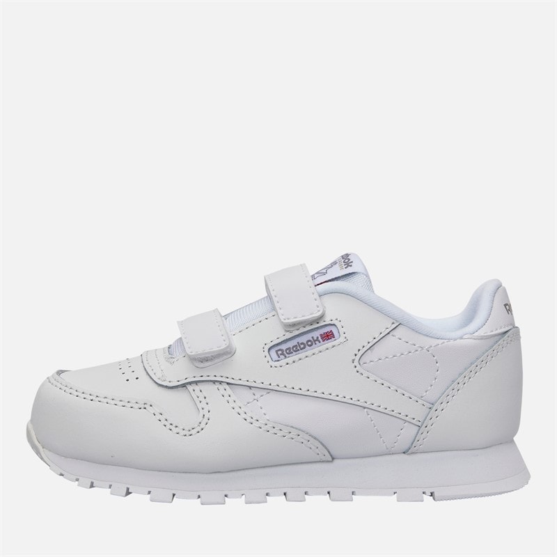Reebok Infant Classic Leather 2V Trainers White/Carbon/Vector Blue