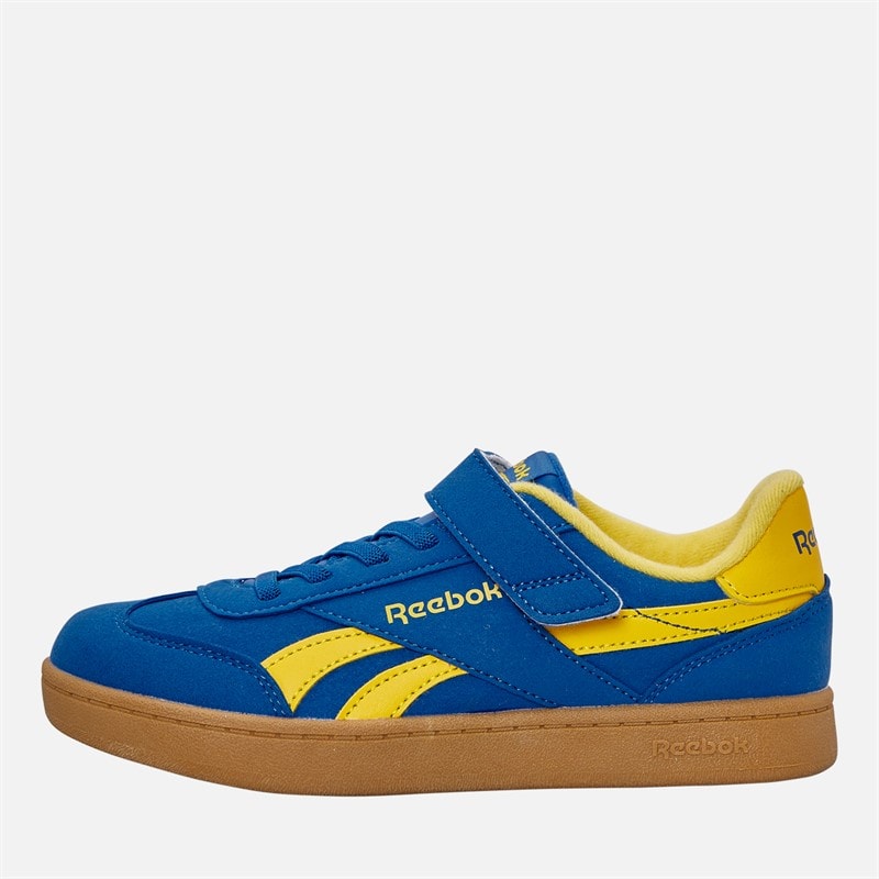 Reebok Kids Smash Edge Elastic Lace And Top Strap Trainers Optimum Blue/Golden Haze/Gum