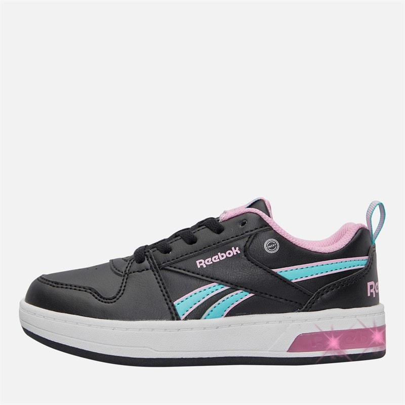 Reebok Girls Royal Prime Step N Flash Trainers Black/Astro Rose/Aqua