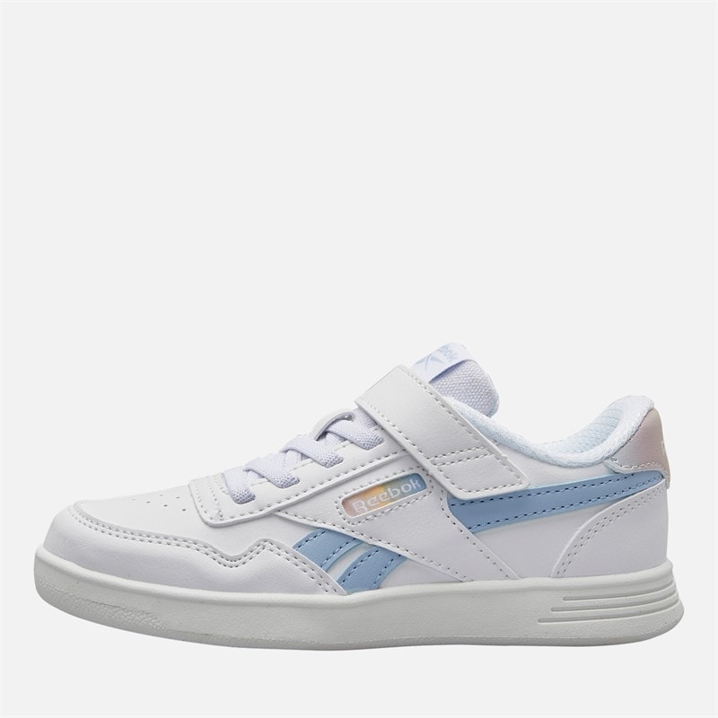 Reebok Girls Court Advance Trainers White/Y2K Blue/Bleached Yellow