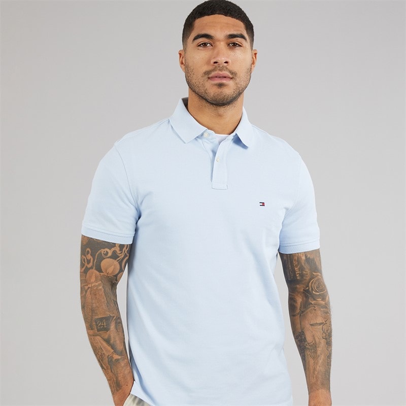 Tommy Hilfiger Mens 1985 Regular Polo Shirt Sky Blue