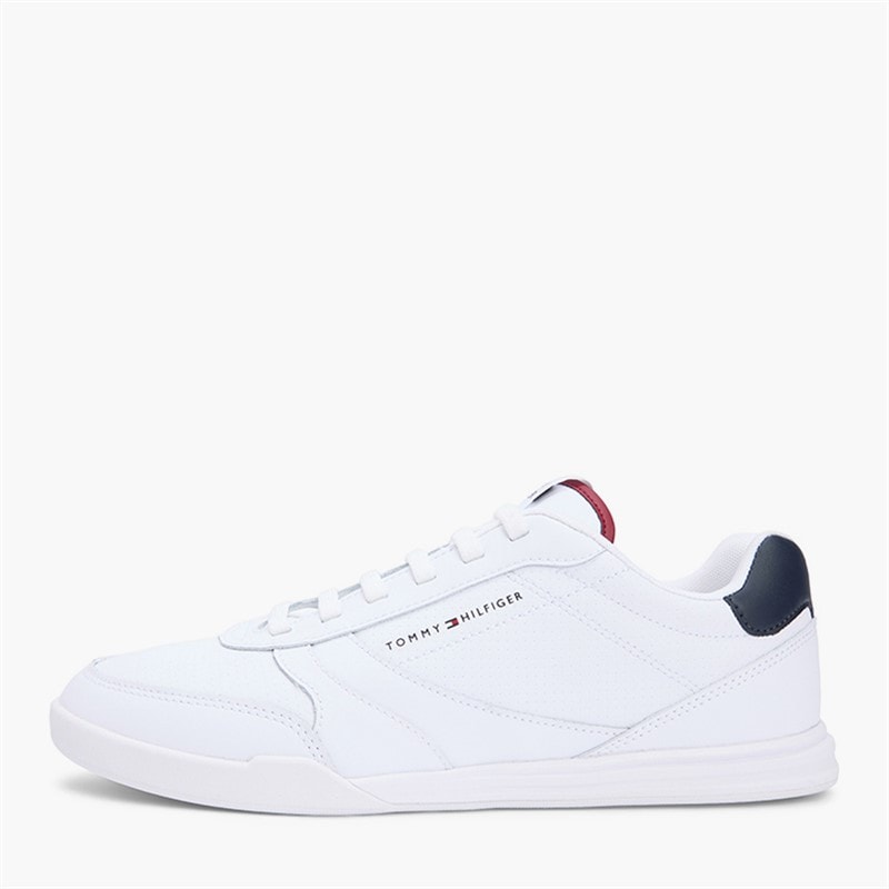 Tommy Hilfiger Mens Low Pro Leather Trainers White