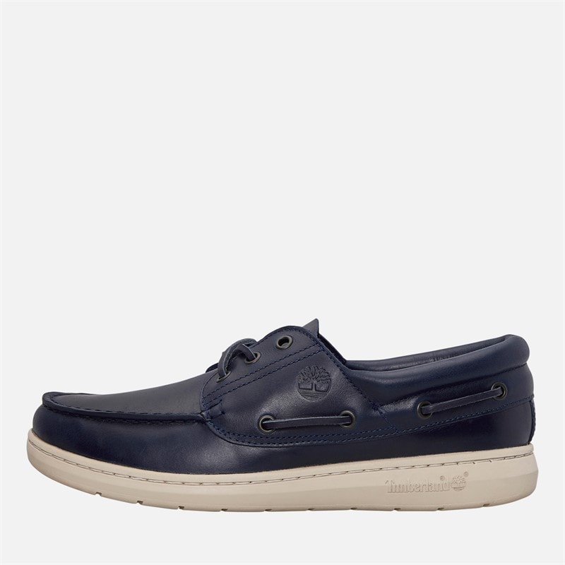 Timberland Mens Portofino Pier Boat Shoes Dark Blue Full Grain