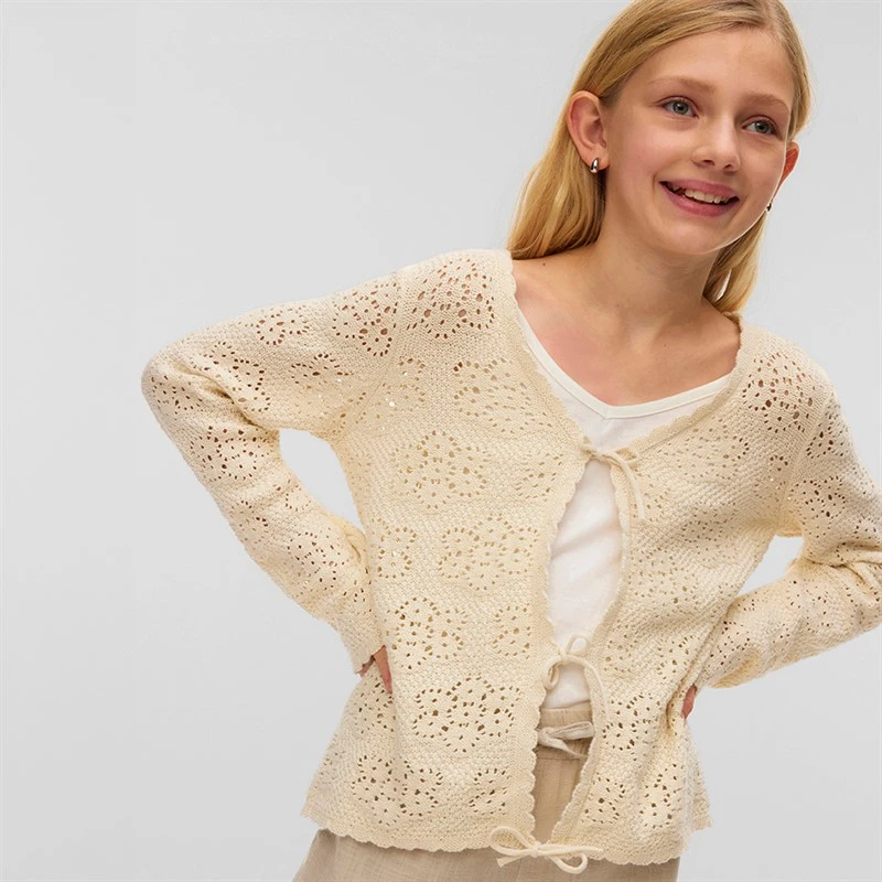 Vero Moda Girls Ava Tie String Cardigan Birch