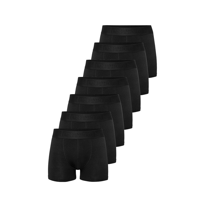 Resteröds Mens Gunnar Cotton Seven Pack Boxers Black
