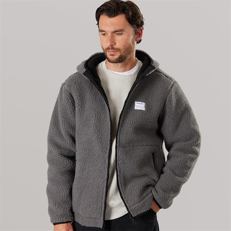 Resteröds Mens Fleece Hooded Jacket Grey