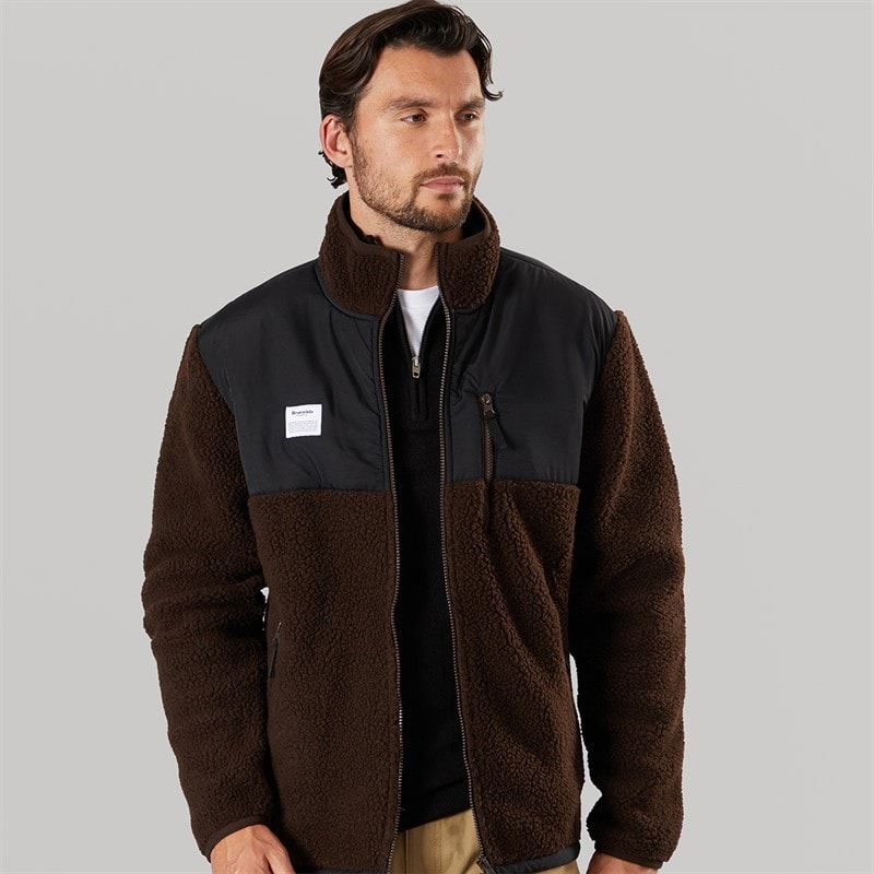Resteröds Mens Panel Zip Fleece Brown