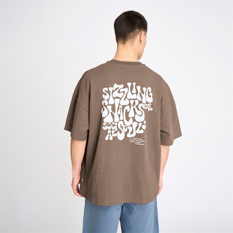 Resteröds Mens Tas Print T-Shirt Brown