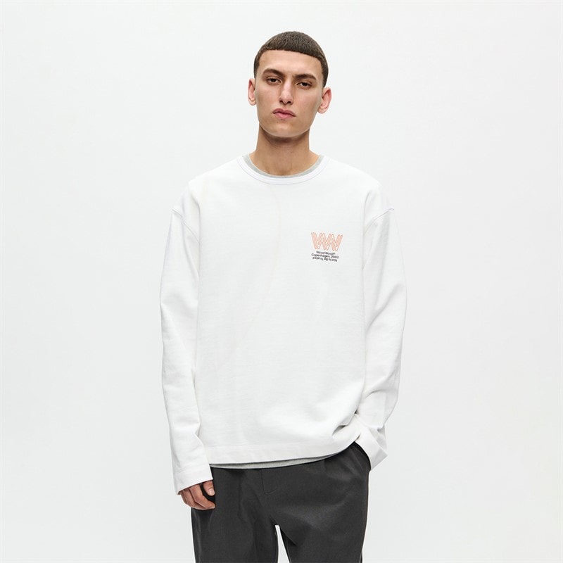 Wood Wood Mens Ryan Sweatshirt Bright White
