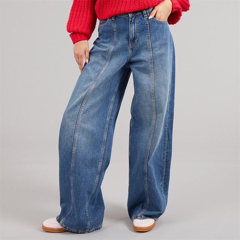 JJXX Womens Tokyo Wide Jeans R282 Medium Blue Denim