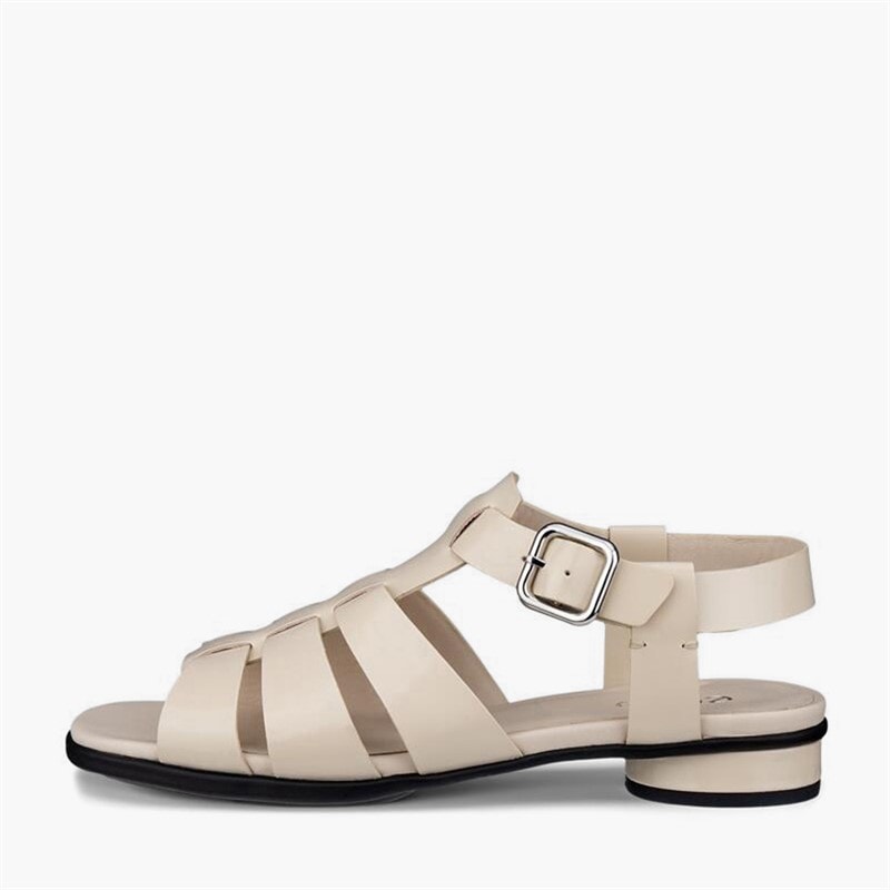 ECCO Womens Sculpted Alba Leather Roman Sandals Limestone
