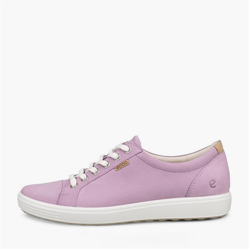ECCO Womens Soft VII Nubuck Trainers Lavender Mist